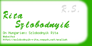 rita szlobodnyik business card